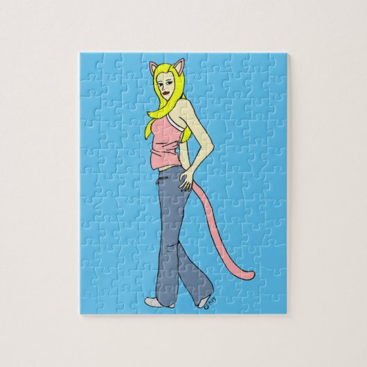 Katzenmädchen puzzle (Vertikal)