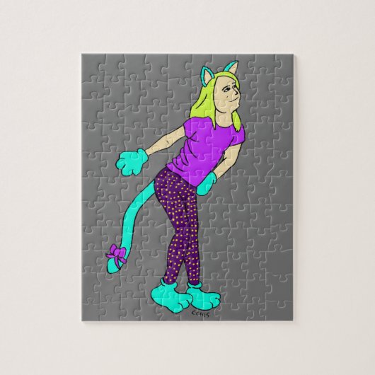 Katzenmädchen   puzzle (Vertikal)