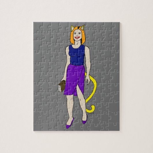 Katzenmädchen Puzzle (Vertikal)