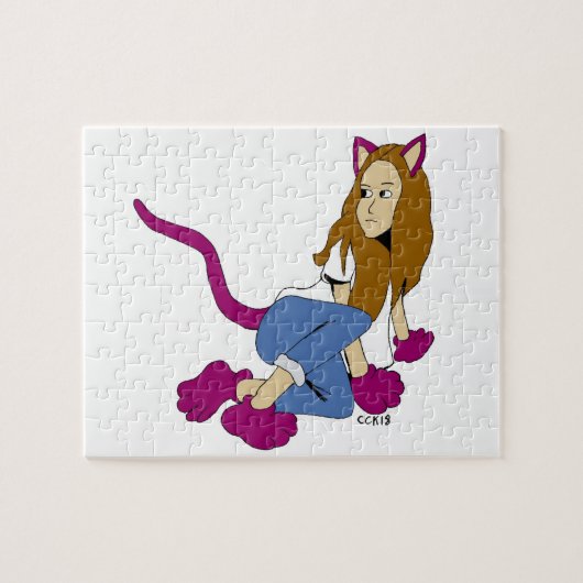 Katzenmädchen Puzzle (Horizontal)