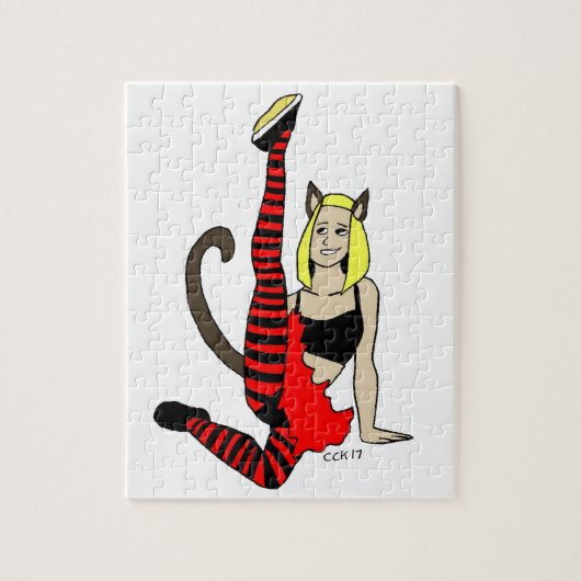 Katzenmädchen Puzzle (Vertikal)