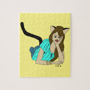Katzenmädchen Puzzle