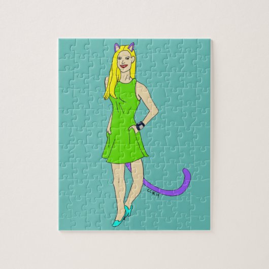 Katzenmädchen puzzle (Vertikal)