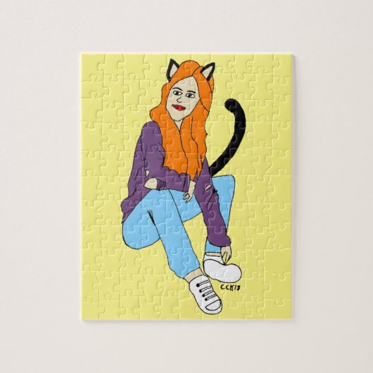 Katzenmädchen puzzle (Vertikal)
