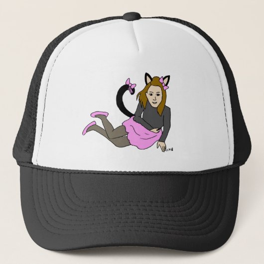 Katzenmädchen Truckerkappe (Vorderseite)