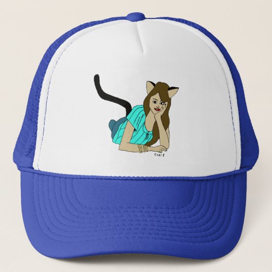 Katzenmädchen Truckerkappe (Vorderseite)