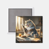 Katzenmagnet Frühstück Magnet (Vorderseite/Rückseite)