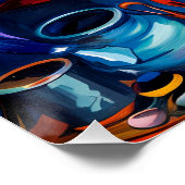 Katzenmalerei auf dem Gartenhaus Poster (Ecke)