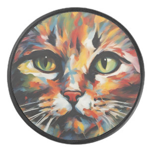 Katzenmalerei Eishockey Puck