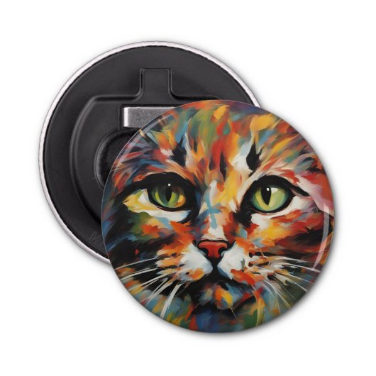 Katzenmalerei Flaschenöffner (Vorderseite)