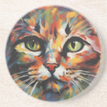 Katzenmalerei Getränkeuntersetzer<br><div class="desc">Schöne abstrakte Katzenmalerei.</div>