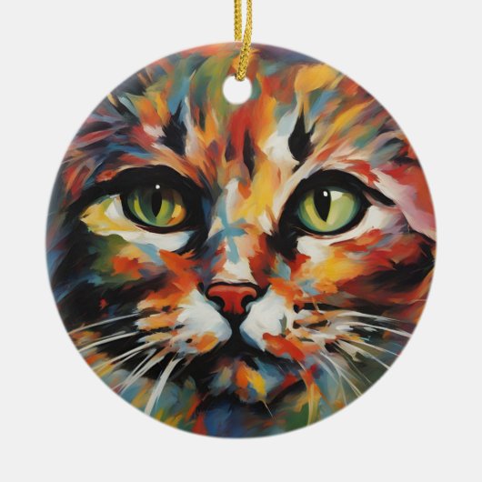 Katzenmalerei Keramik Ornament (Vorne)