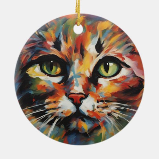 Katzenmalerei Keramik Ornament (Hinten)