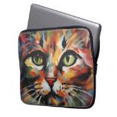 Katzenmalerei Laptopschutzhülle (Vorderseite Links)