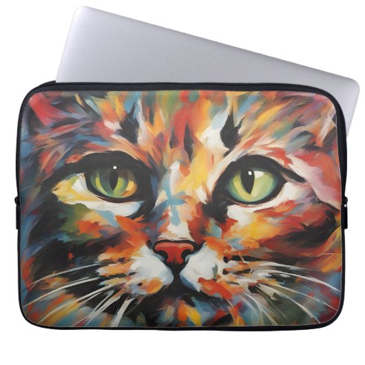 Katzenmalerei Laptopschutzhülle (Vorderseite)