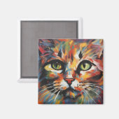 Katzenmalerei Magnet (Vorderseite/Rückseite)