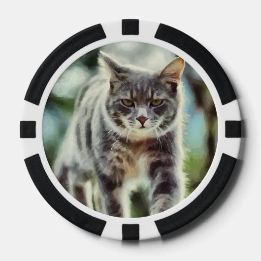 Katzenmalerei Pokerchips (Vorderseite)