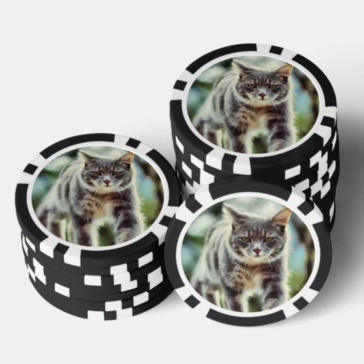 Katzenmalerei Pokerchips (Stapel)