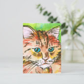 Katzenmalerei Postkarte (Stehend Vorderseite)