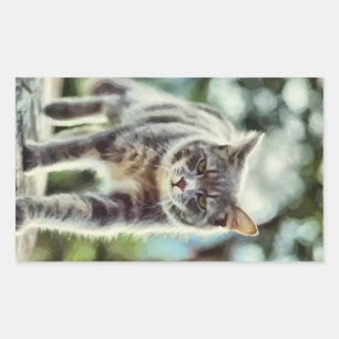 Katzenmalerei Rechteckiger Aufkleber