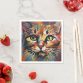 Katzenmalerei Serviette (Beispiel)