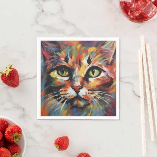 Katzenmalerei Serviette (Beispiel)