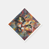 Katzenmalerei Serviette (Ecke)