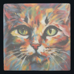 Katzenmalerei Steinuntersetzer<br><div class="desc">Schöne abstrakte Katzenmalerei.</div>