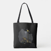 Katzenmalerei und Regenquote Black Tote Bag Tasche (Rückseite)