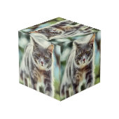 Katzenmalerei Würfel (Rückseite Schrägansicht)