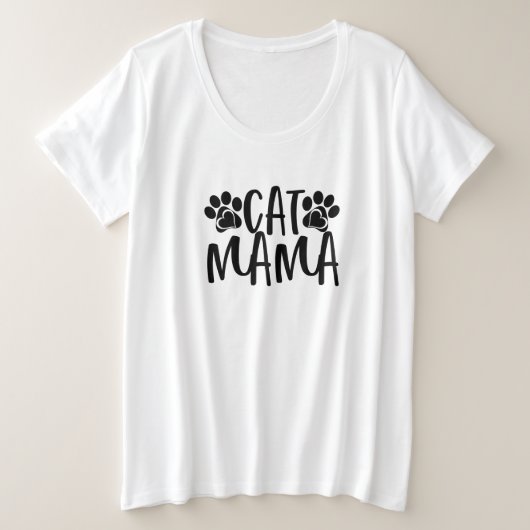 Katzenmama Große Größe T-Shirt (Design vorne)