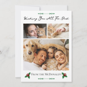 Katzenmama Hundepapa Festive 3 Foto Familienurlaub Feiertagskarte