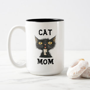 Katzenmama-Kaffeetasse Zweifarbige Tasse