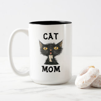 Katzenmama-Kaffeetasse Zweifarbige Tasse