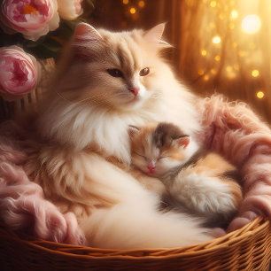 Katzenmama-Kätzchen-Schlüsselanhänger – Süßes Mutt Schlüsselanhänger