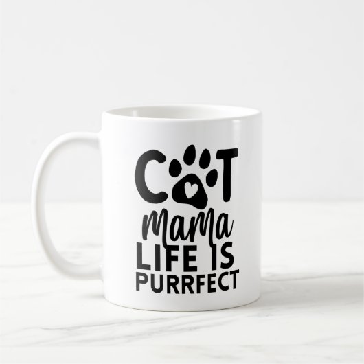 Katzenmama-Leben ist korrekt Kaffeetasse (Links)