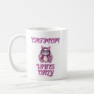 Katzenmama-Vibes Only Feline-Liebhaber-Lebensdesig Kaffeetasse