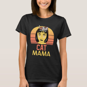 Katzenmama Vintage Eighties Style Katzenmutter Ret T-Shirt