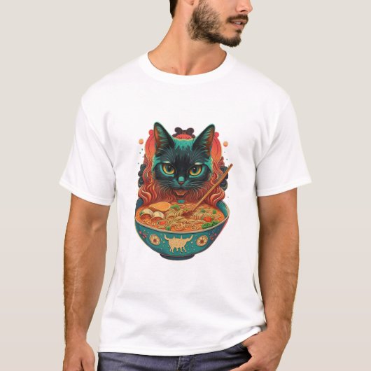 Katzenmännchen, Niedliche Katzenaune, japanische R T-Shirt (Vorderseite)