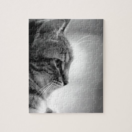 Katzenmeditation Schwarz/Weiß Puzzle (Vertikal)