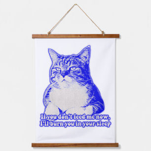 Katzenmeme für Katzenliebhaber und Katzenbesitzer Wandteppich Mit Holzrahmen