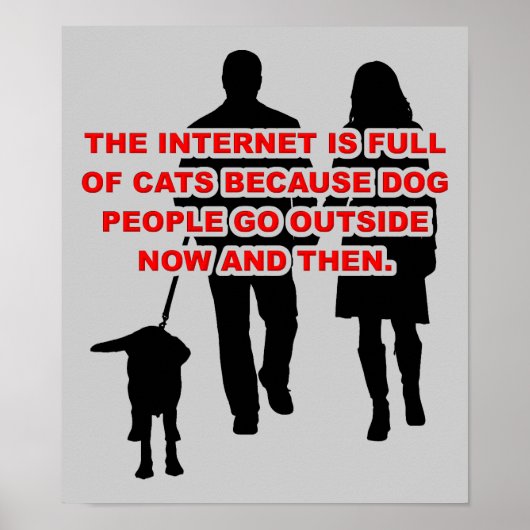 Katzenmenschen gegen Hunde Leute Funny Poster Sign (Vorne)
