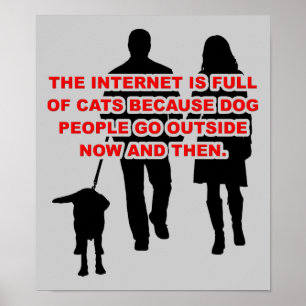 Katzenmenschen gegen Hundemenschen Lustiges Poster
