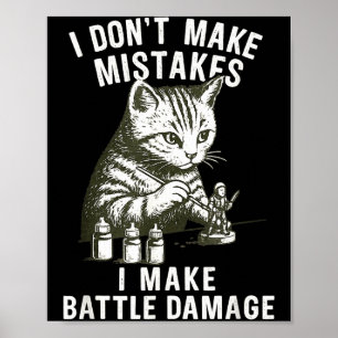 Katzenminiaturmaler Kampfschaden Lustige Miniatur Poster