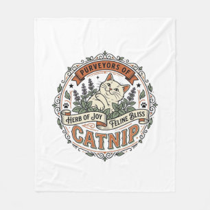 Katzenminze Katze Katzenminze Vintage Vektor Art-S Fleecedecke