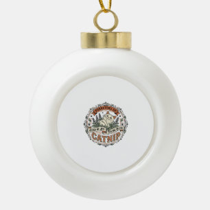 Katzenminze Katze Katzenminze Vintage Vektor Art S Keramik Kugel-Ornament