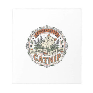 Katzenminze Katze Katzenminze Vintage Vektor Art S Notizblock