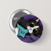 Katzenminzen-Süchtiger - Katzen-Kunst-Knopf Button (Vorne & Hinten)