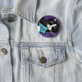 Katzenminzen-Süchtiger - Katzen-Kunst-Knopf Button (Beispiel)