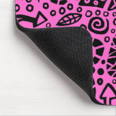 Katzenminzen-Träume - Schwarzes auf rosa FF66CC Mousepad (Ecke)